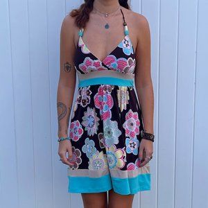 Brown Beaded Floral Dress (M)